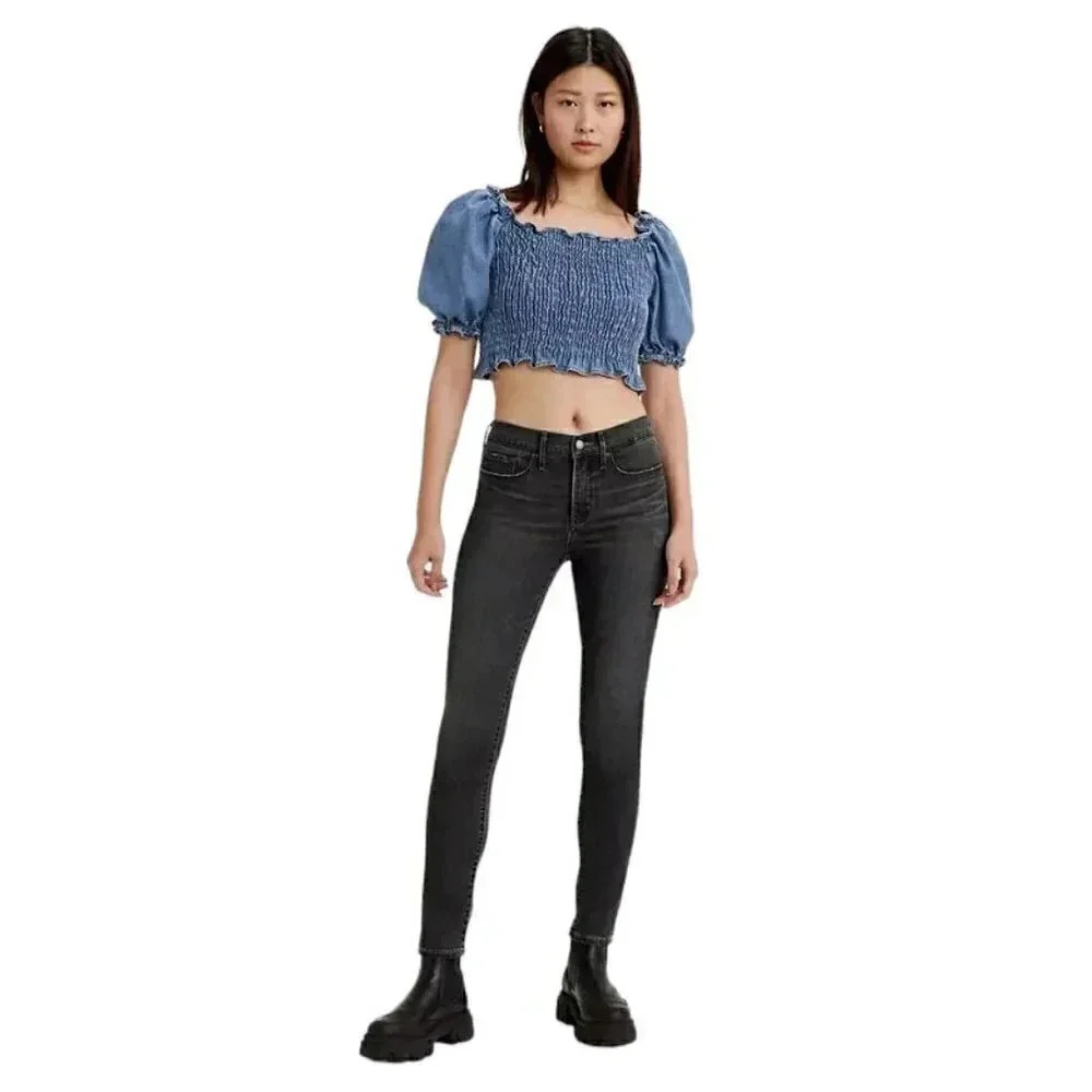 Levi's 311 Shaping Skinny Black Jeans Mid Rise Size 28